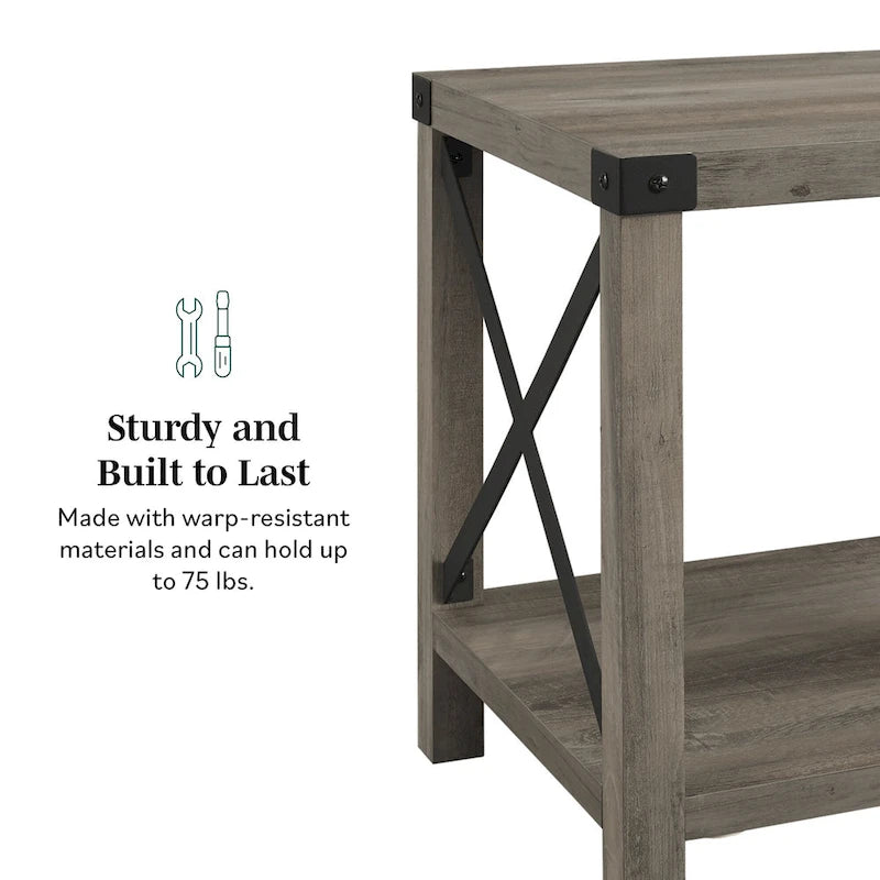 18-Inch X-Side Accent Table