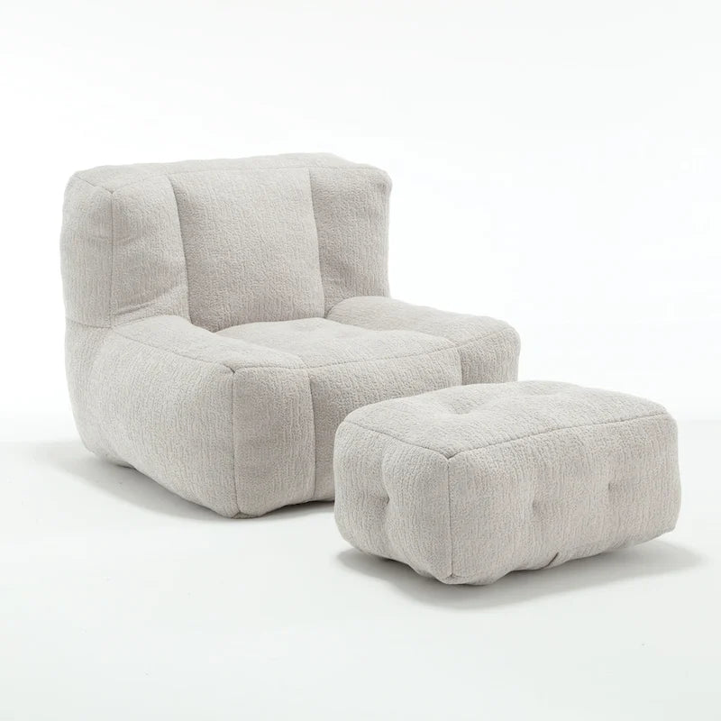 Super soft lazy sofa chair with memory foam and ottoman