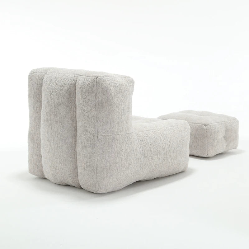 Super soft lazy sofa chair with memory foam and ottoman