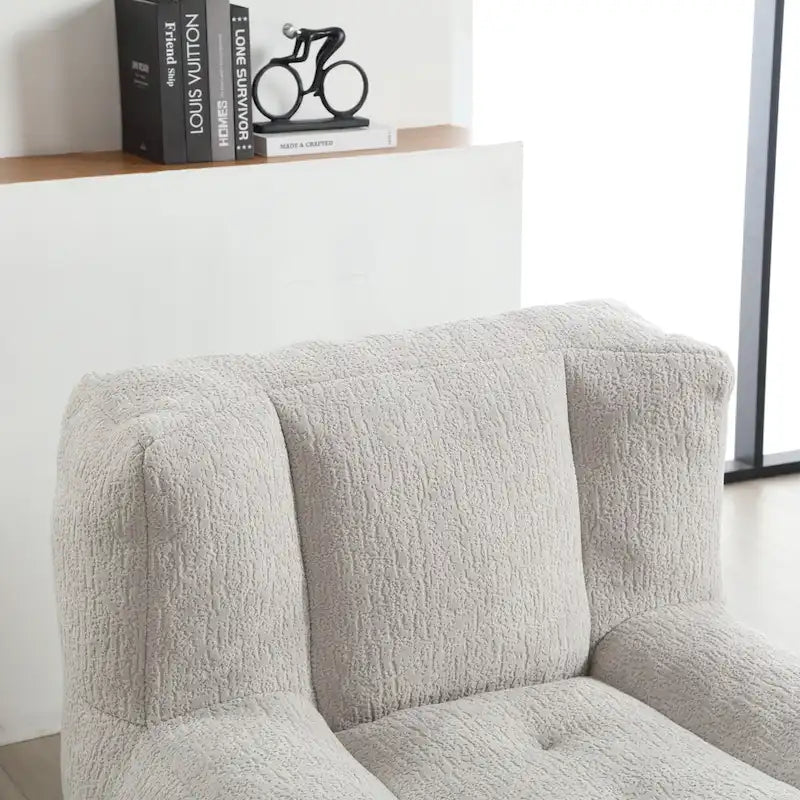 Super soft lazy sofa chair with memory foam and ottoman