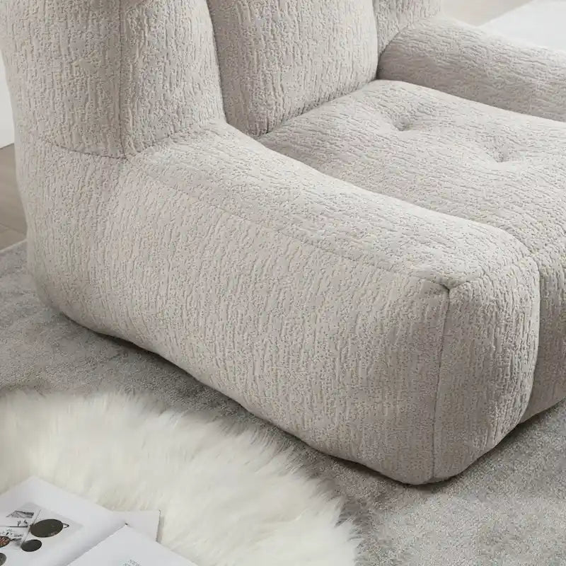 Super soft lazy sofa chair with memory foam and ottoman