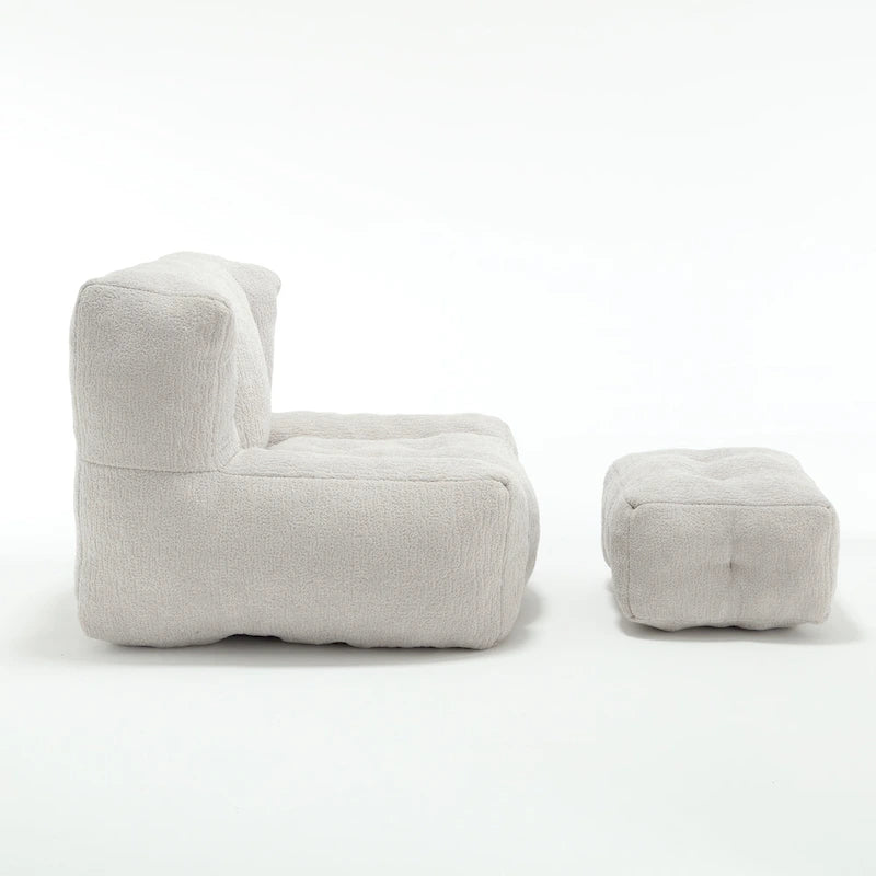 Super soft lazy sofa chair with memory foam and ottoman