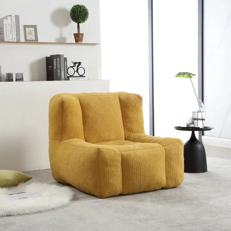 Super soft lazy sofa chair with memory foam and ottoman