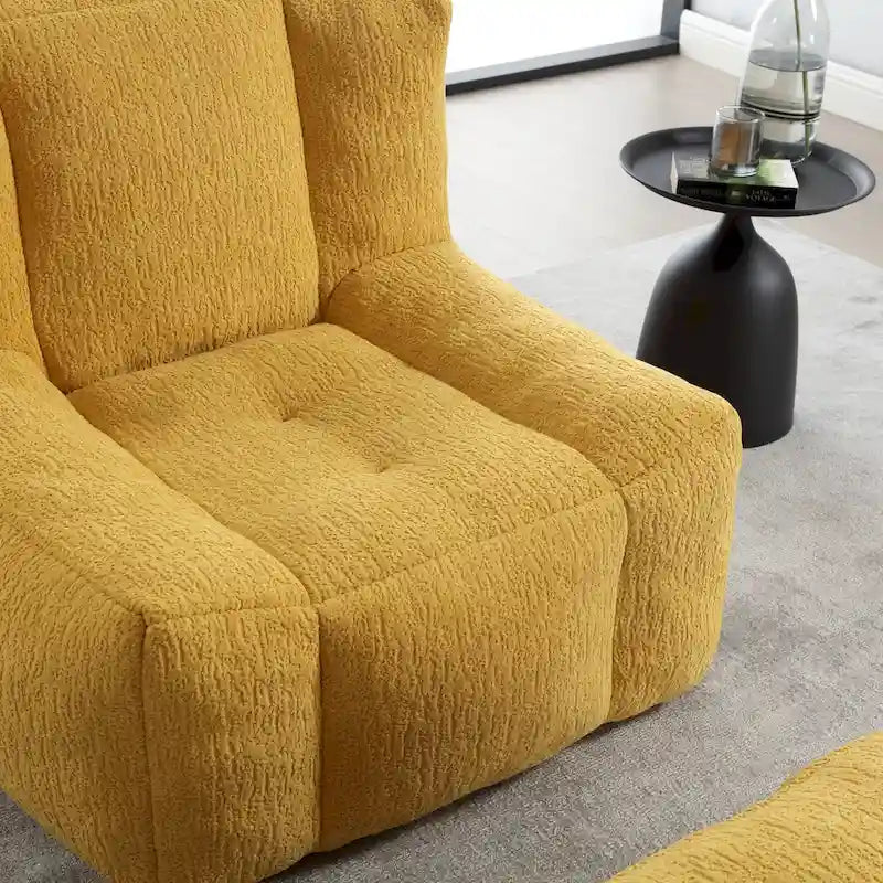 Super soft lazy sofa chair with memory foam and ottoman