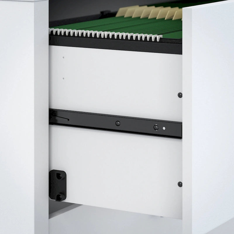 Secretária de computador em L com 72W e gavetas