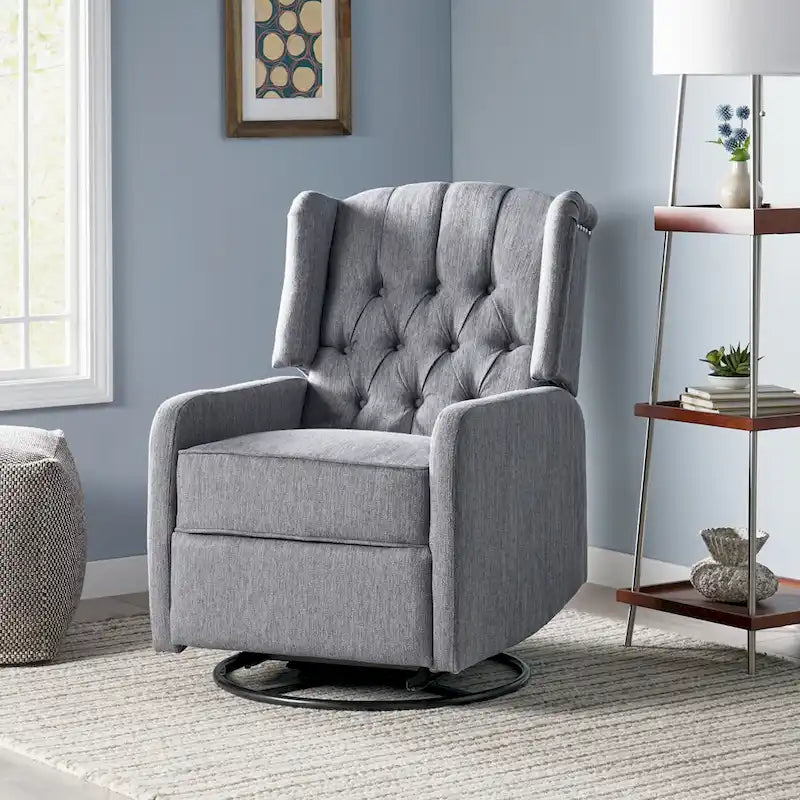 Manual Recliner Chair with 360-Degree Swivel, Relaxing Lounge Chair for Living Room