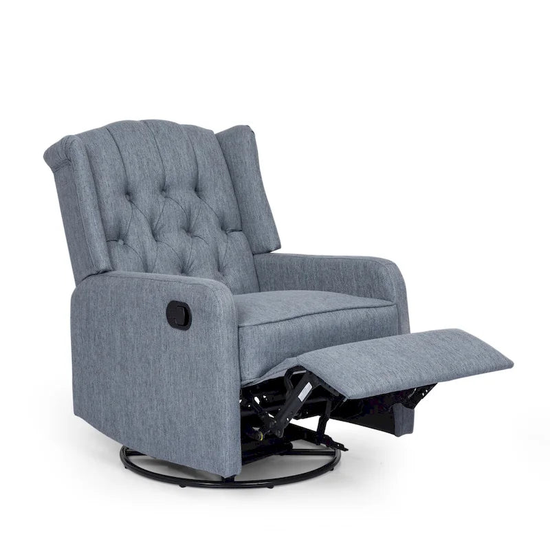 Manual Recliner Chair with 360-Degree Swivel, Relaxing Lounge Chair for Living Room