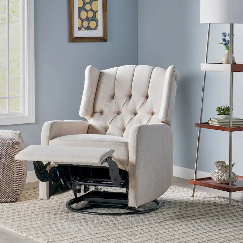 Manual Recliner Chair with 360-Degree Swivel, Relaxing Lounge Chair for Living Room