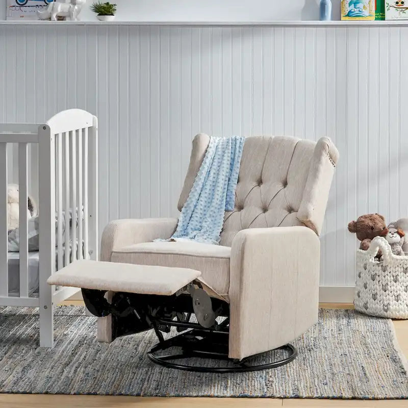 Manual Recliner Chair with 360-Degree Swivel, Relaxing Lounge Chair for Living Room