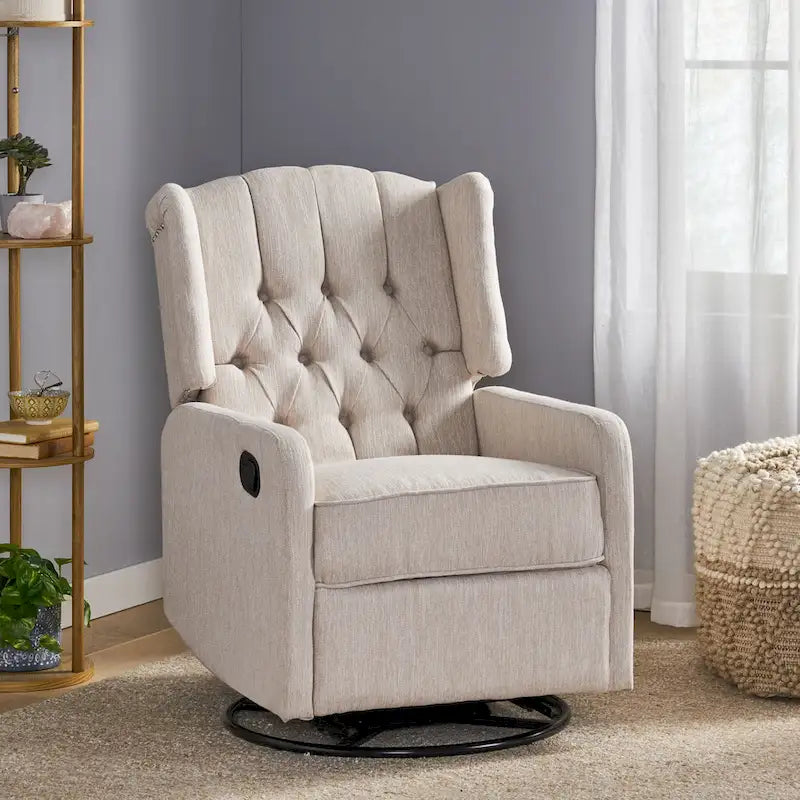 Manual Recliner Chair with 360-Degree Swivel, Relaxing Lounge Chair for Living Room