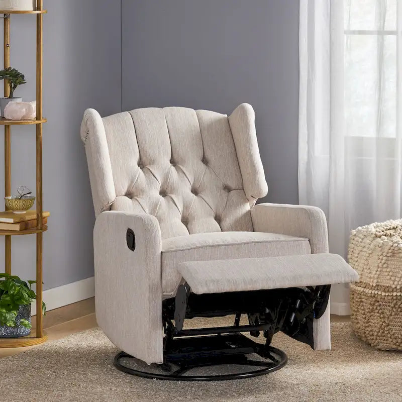Manual Recliner Chair with 360-Degree Swivel, Relaxing Lounge Chair for Living Room