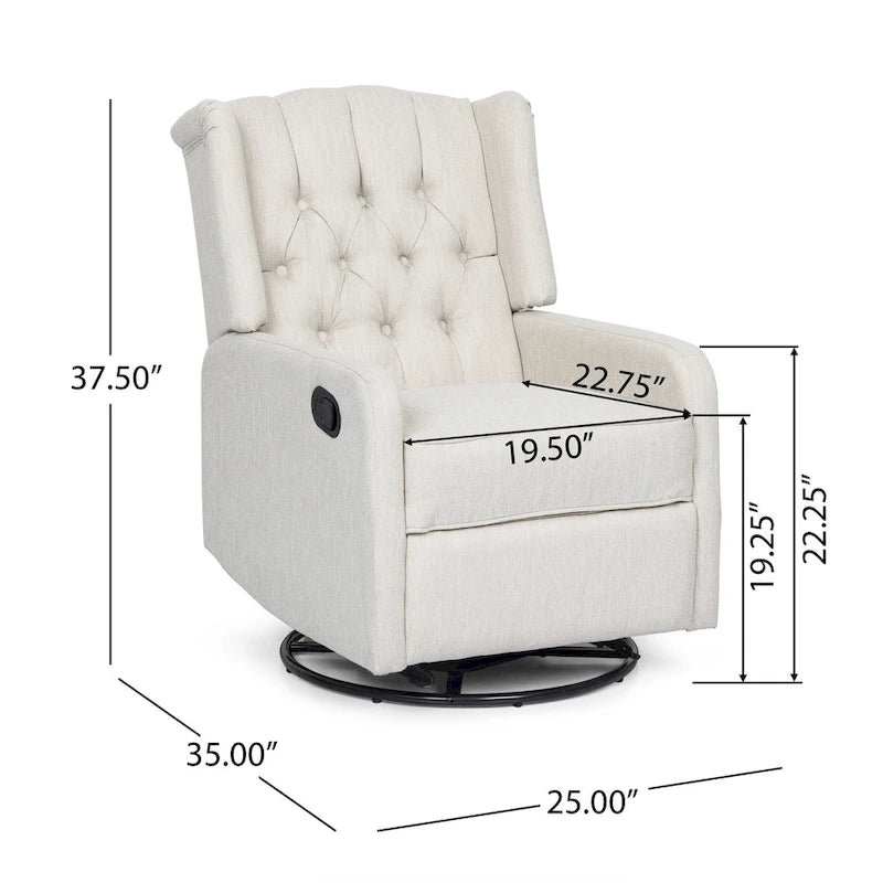Manual Recliner Chair with 360-Degree Swivel, Relaxing Lounge Chair for Living Room