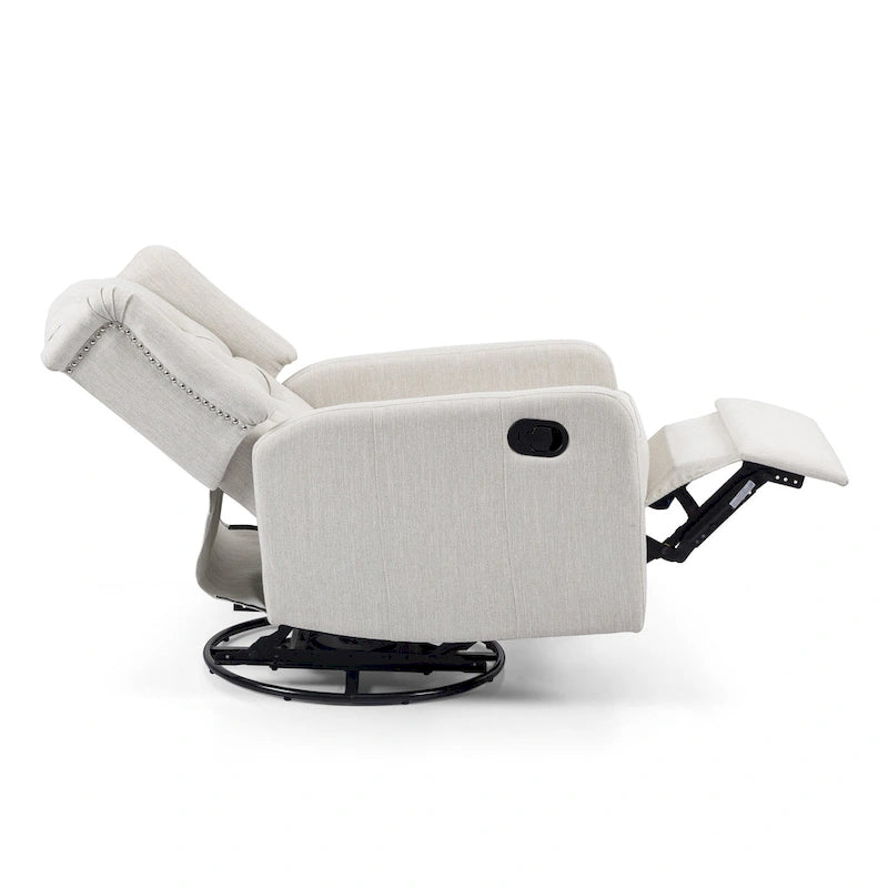 Manual Recliner Chair with 360-Degree Swivel, Relaxing Lounge Chair for Living Room