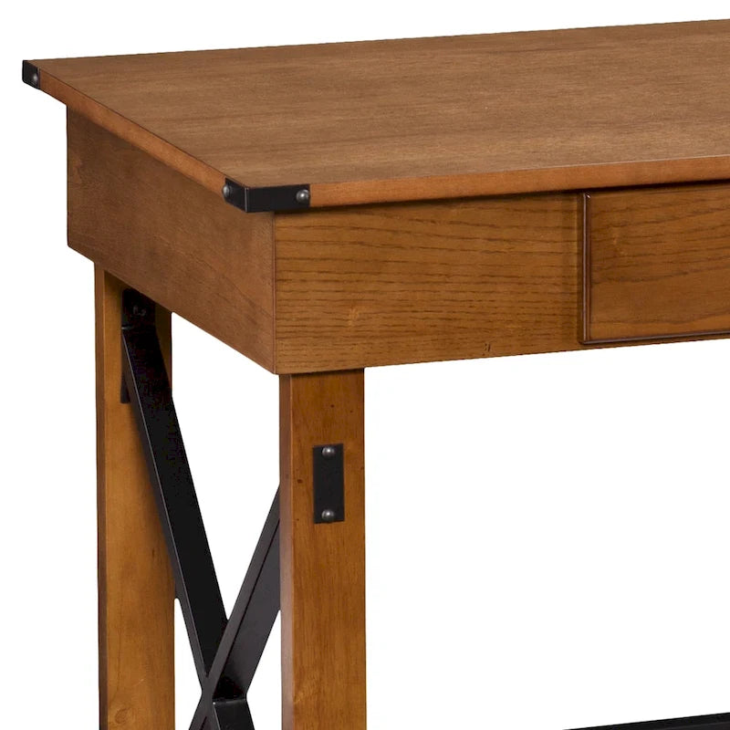 Distressed Pine Adjustable Height Desk
