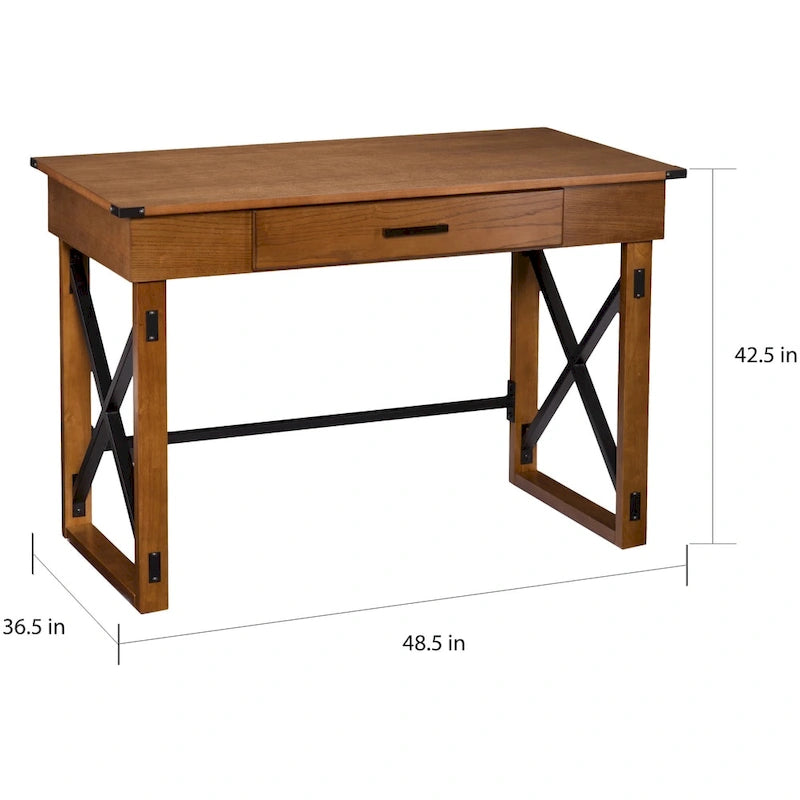 Distressed Pine Adjustable Height Desk