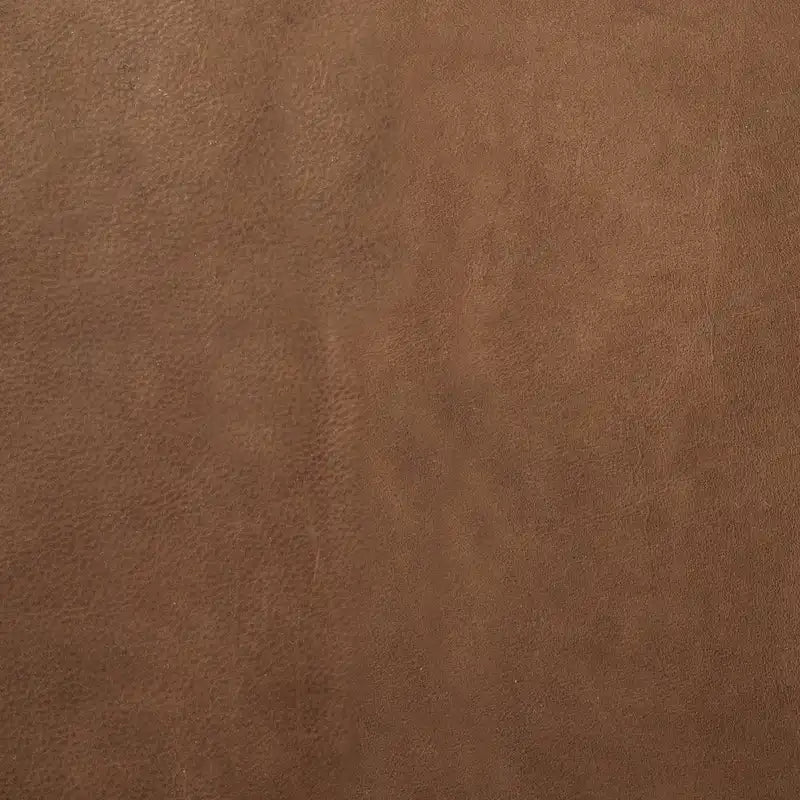 55" x 16" Akzentbank mit brauner Ledersitzfläche und schwarzem Metallgestell