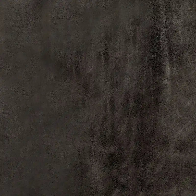 55" x 16" Akzentbank mit brauner Ledersitzfläche und schwarzem Metallgestell