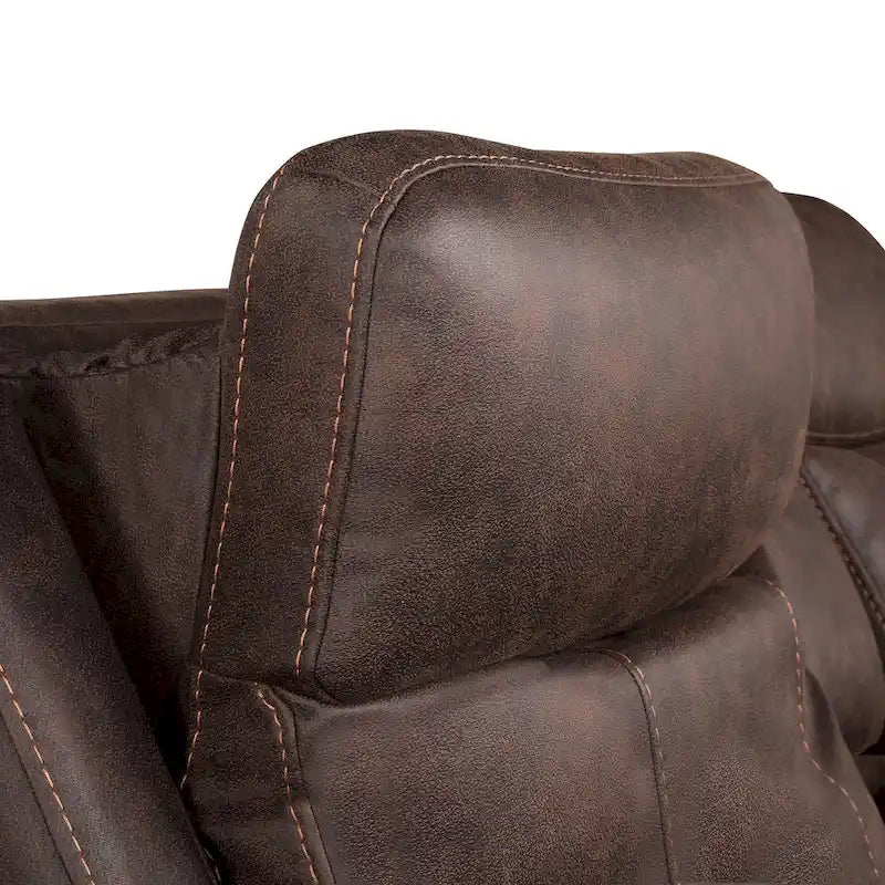 Elektrisch verstelbare relax-loveseat van kunstleer met console