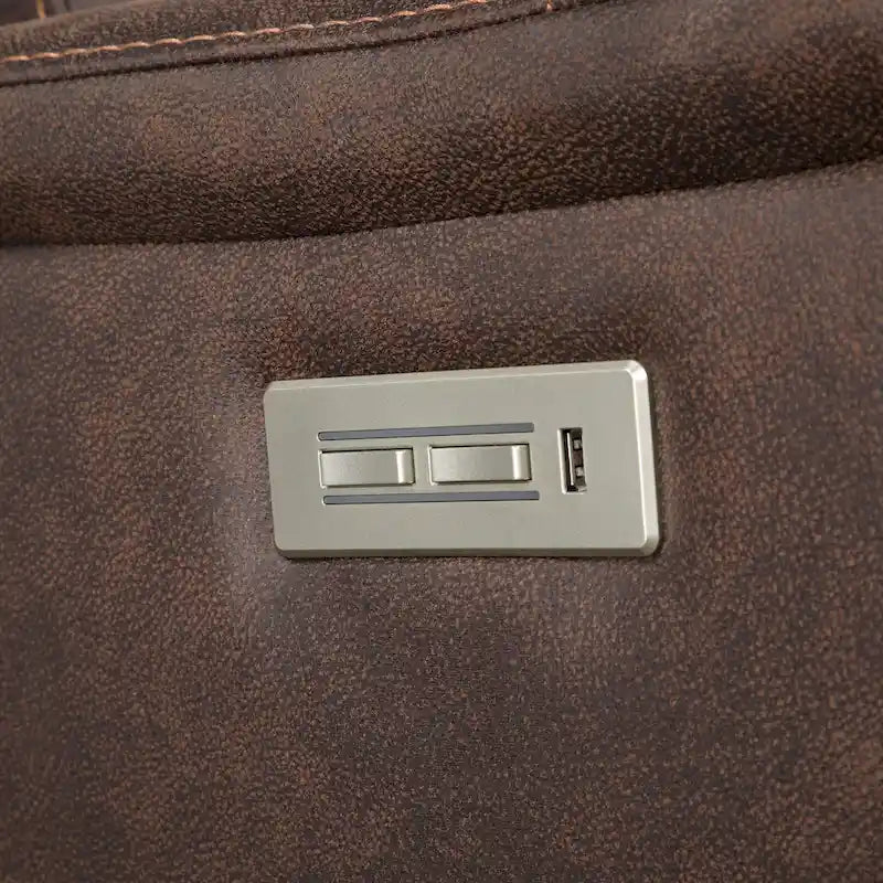 Elektrisch verstelbare relax-loveseat van kunstleer met console
