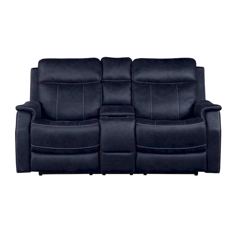 Elektrisch verstelbare relax-loveseat van kunstleer met console