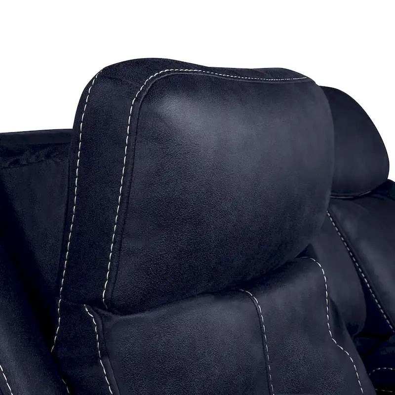 Elektrisch verstelbare relax-loveseat van kunstleer met console