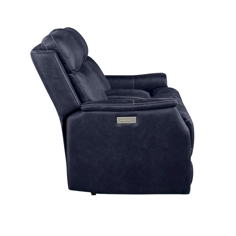 Elektrisch verstelbare relax-loveseat van kunstleer met console