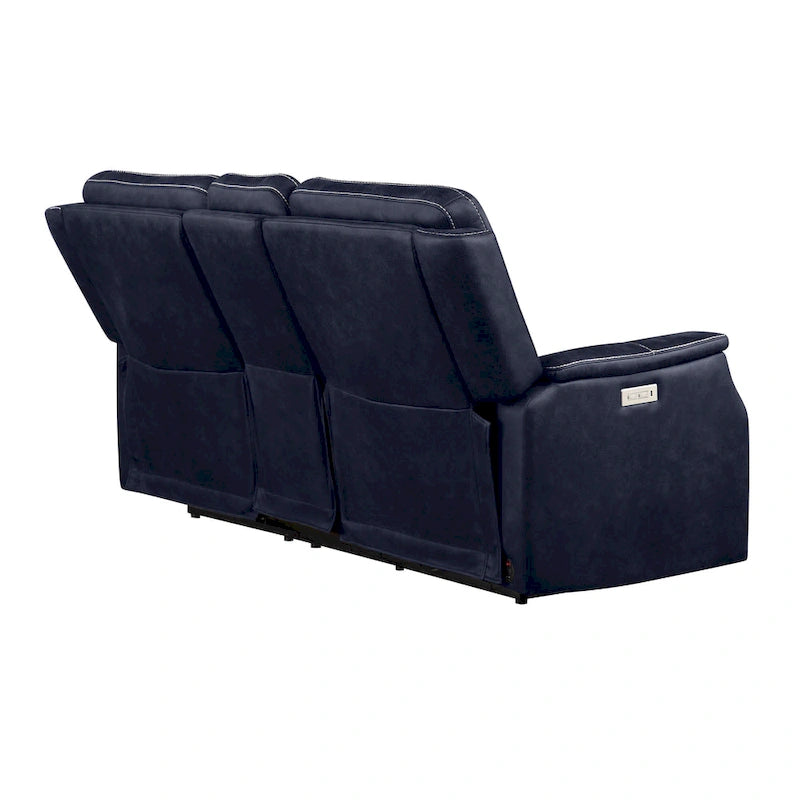Elektrisch verstelbare relax-loveseat van kunstleer met console