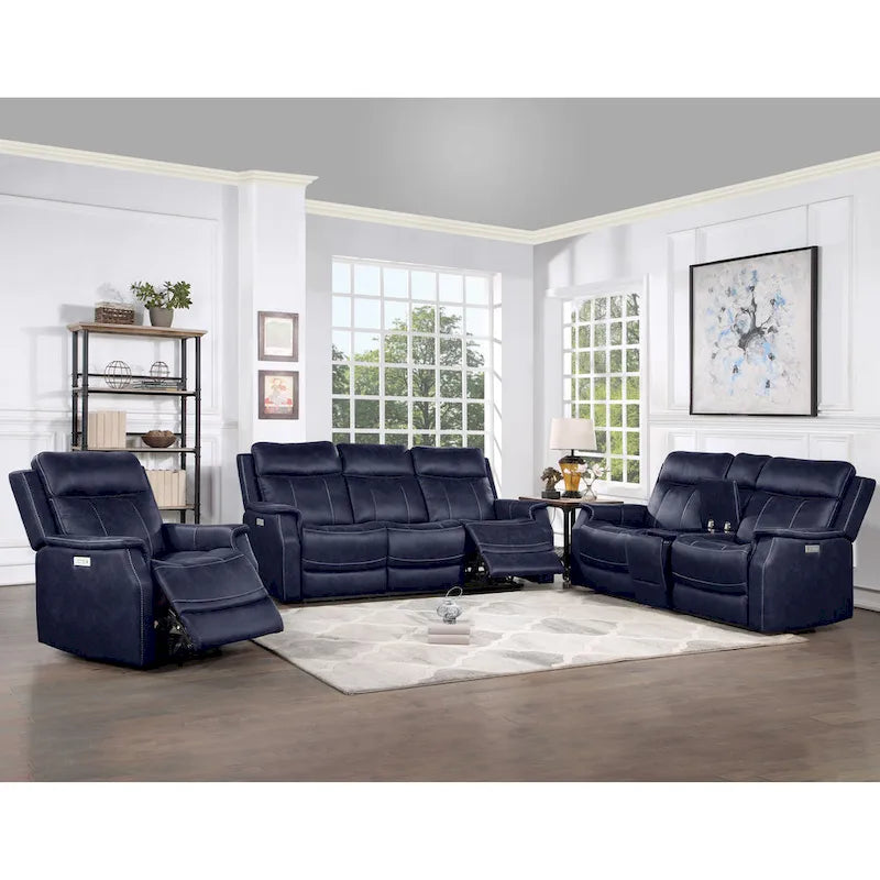 Elektrisch verstelbare relax-loveseat van kunstleer met console