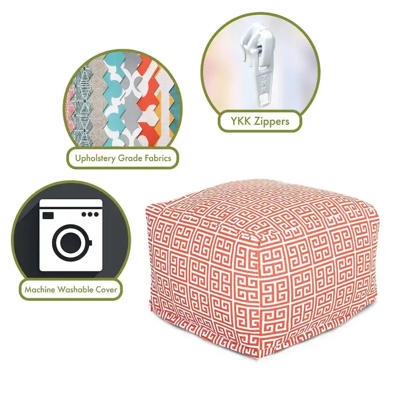 Indoor Outdoor Ottoman Pouf 27 in L x 27 in W x 17 in H