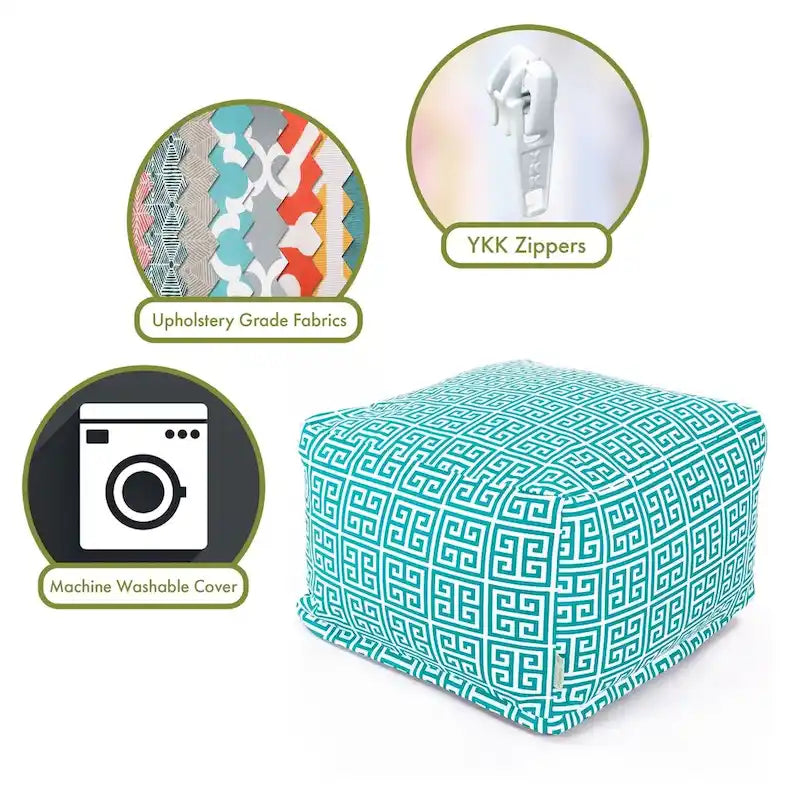 Indoor Outdoor Ottoman Pouf 27 in L x 27 in W x 17 in H