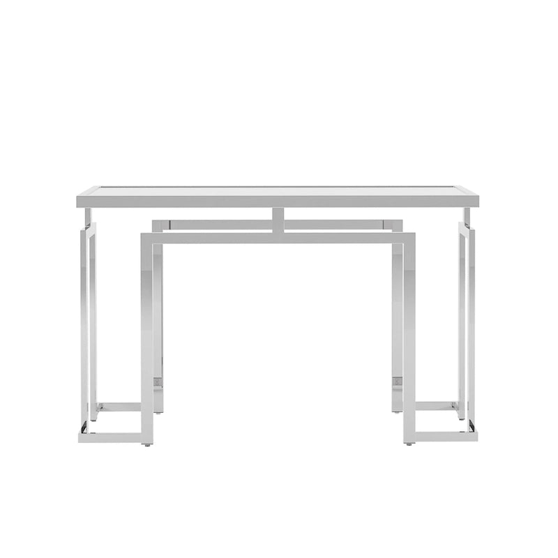 Hedendaagse banktafel van 52 inch met glazen blad