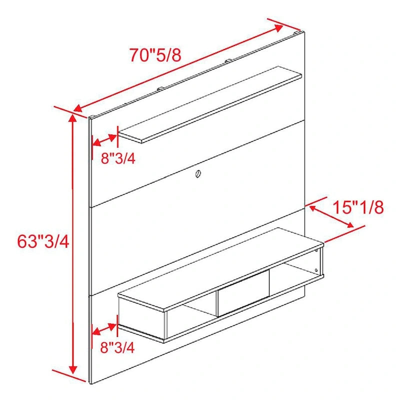 Wall Mounted TV Shelf Board for 70-in TV