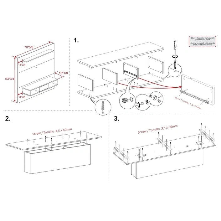Wall Mounted TV Shelf Board for 70-in TV
