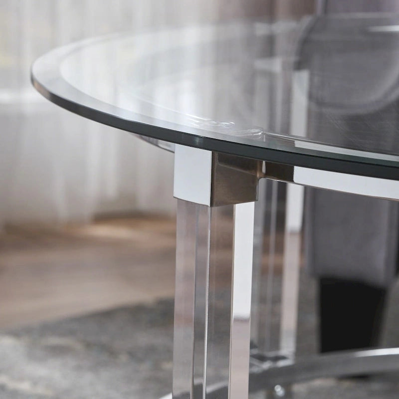Round Glass Coffee Table - 35.5L x 35.5W x 18H