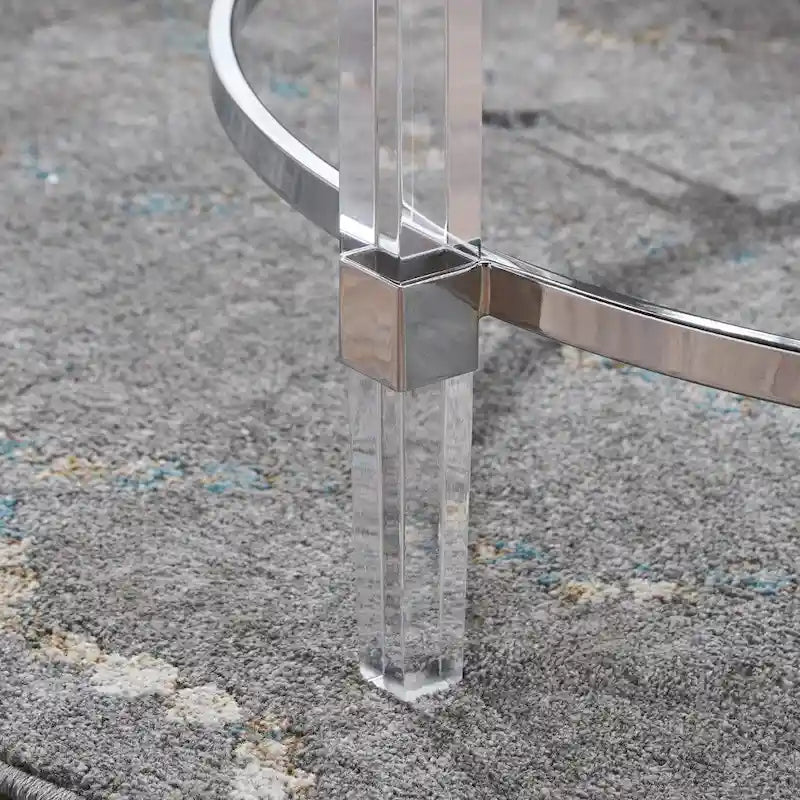 Round Glass Coffee Table - 35.5L x 35.5W x 18H