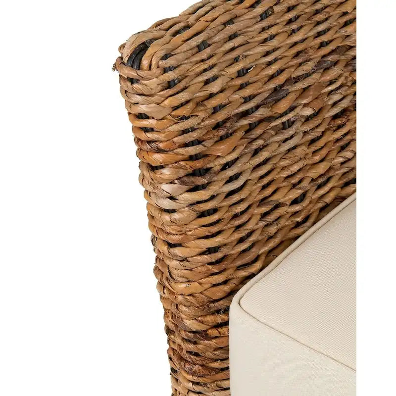 Woven Natural Abaca Bench With Cushion