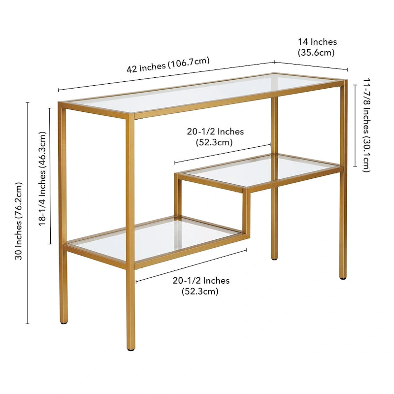 Console Table Brass Finish