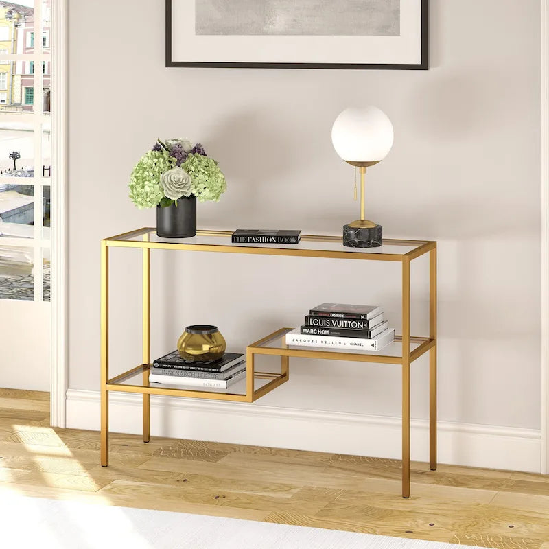 Console Table Brass Finish