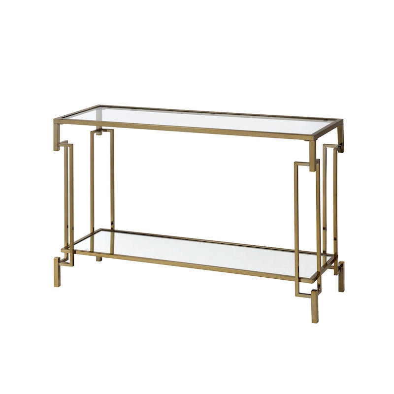 43-inch Glass Top 1-Shelf Sofa Table