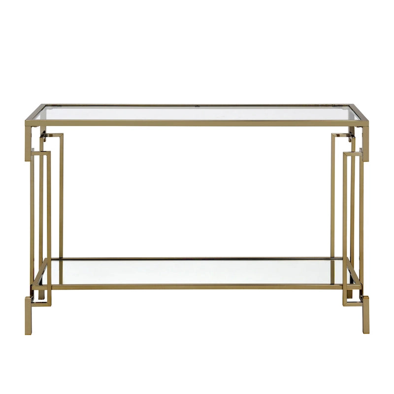 43-inch Glass Top 1-Shelf Sofa Table