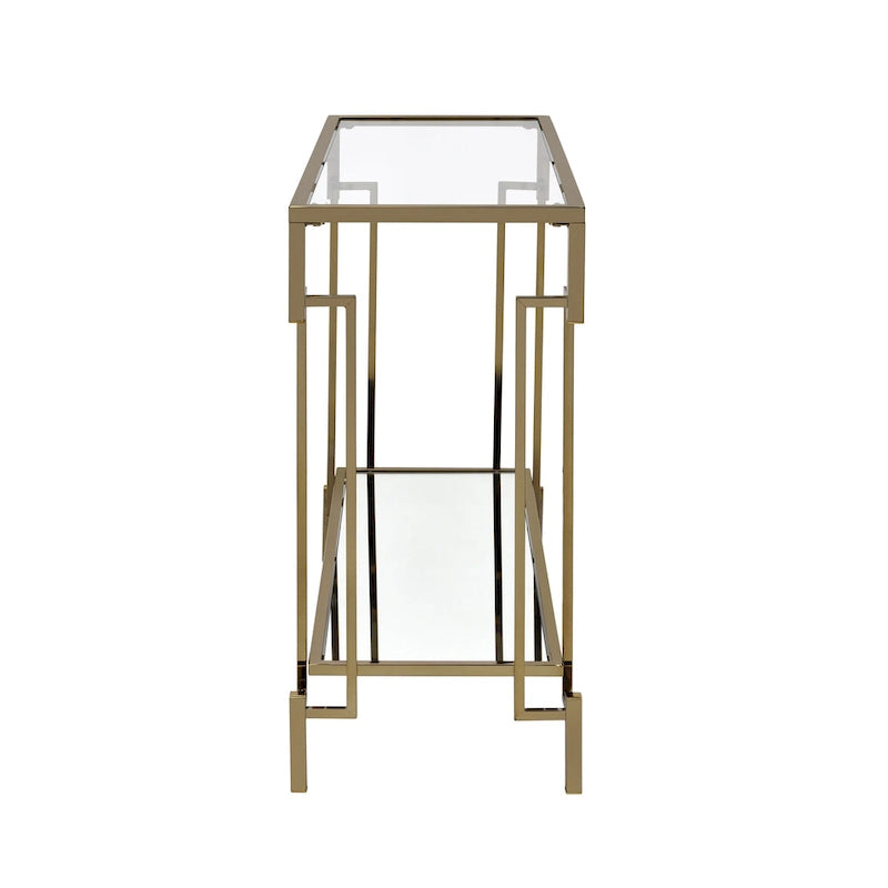43-inch Glass Top 1-Shelf Sofa Table