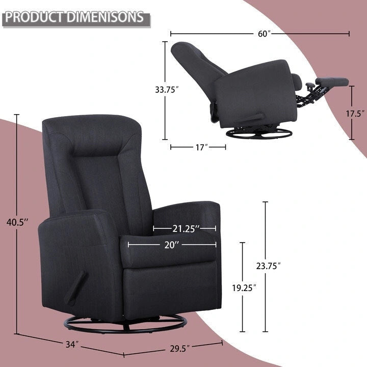 Manual Swivel Glider Recliner Chair