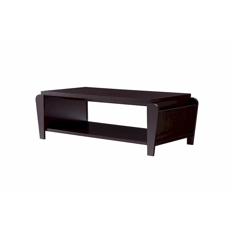 Zeitgenössischer brauner 56-Inch-Couchtisch mit 1 Ablage