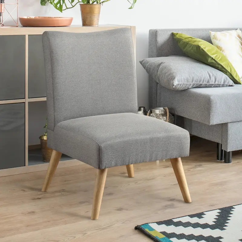 Mid-Century Modern Fabric Padded Accent Chair