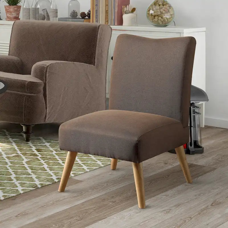 Mid-Century Modern Fabric Padded Accent Chair