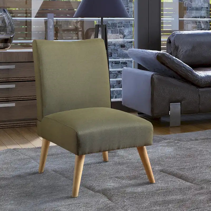 Mid-Century Modern Fabric Padded Accent Chair