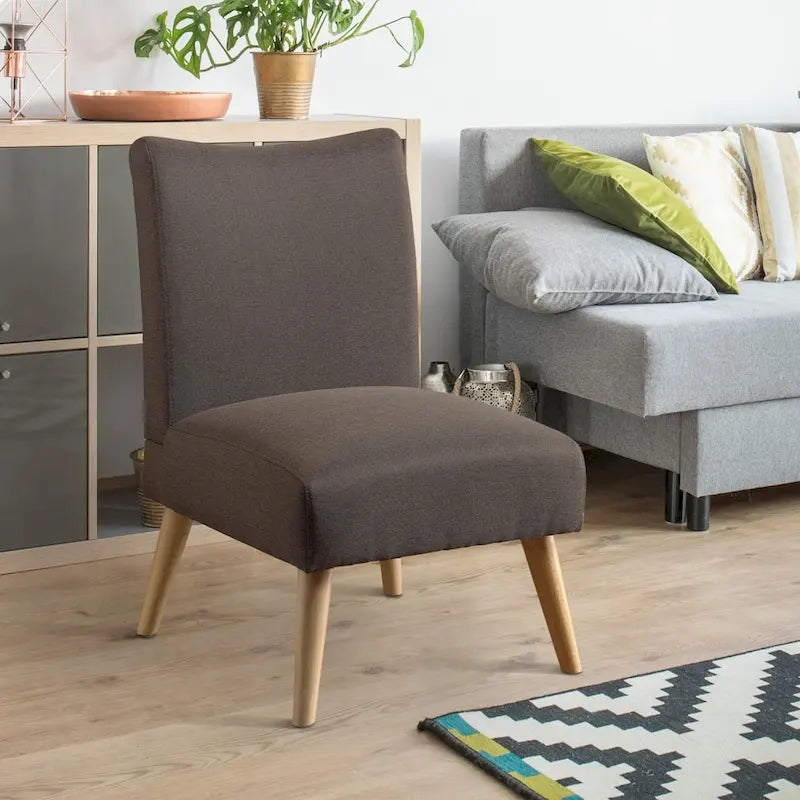 Mid-Century Modern Fabric Padded Accent Chair