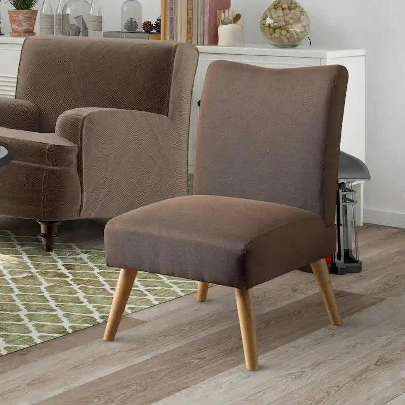 Mid-Century Modern Fabric Padded Accent Chair