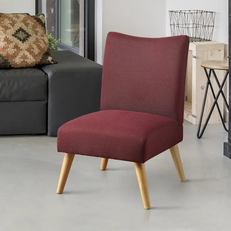 Mid-Century Modern Fabric Padded Accent Chair