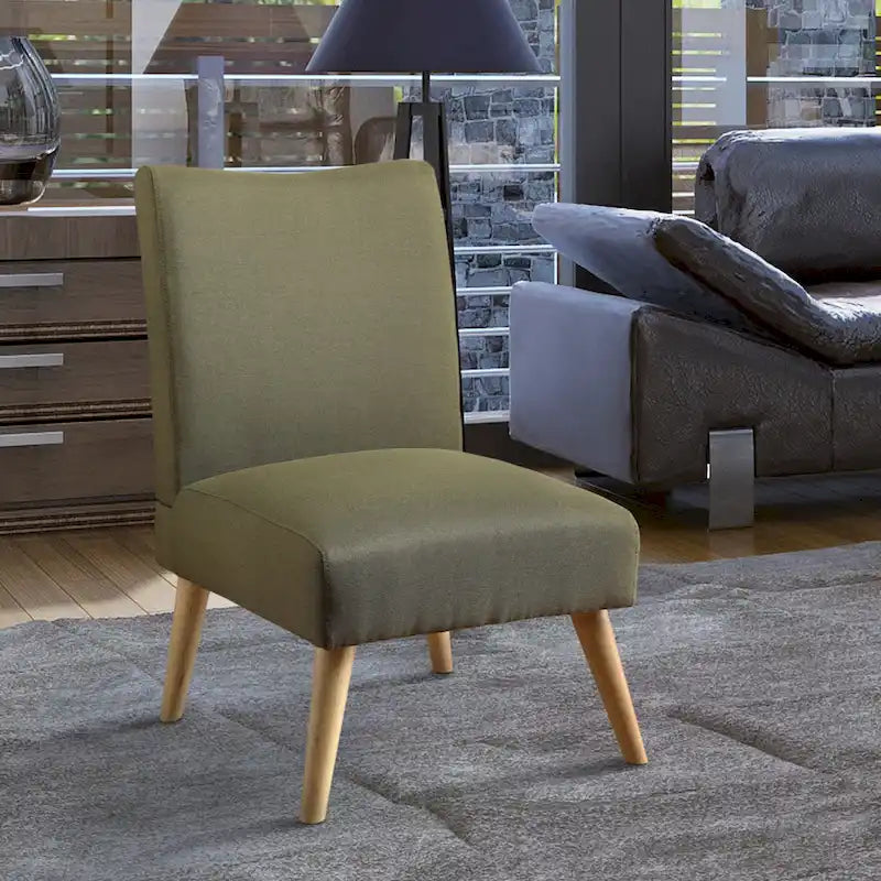 Mid-Century Modern Fabric Padded Accent Chair